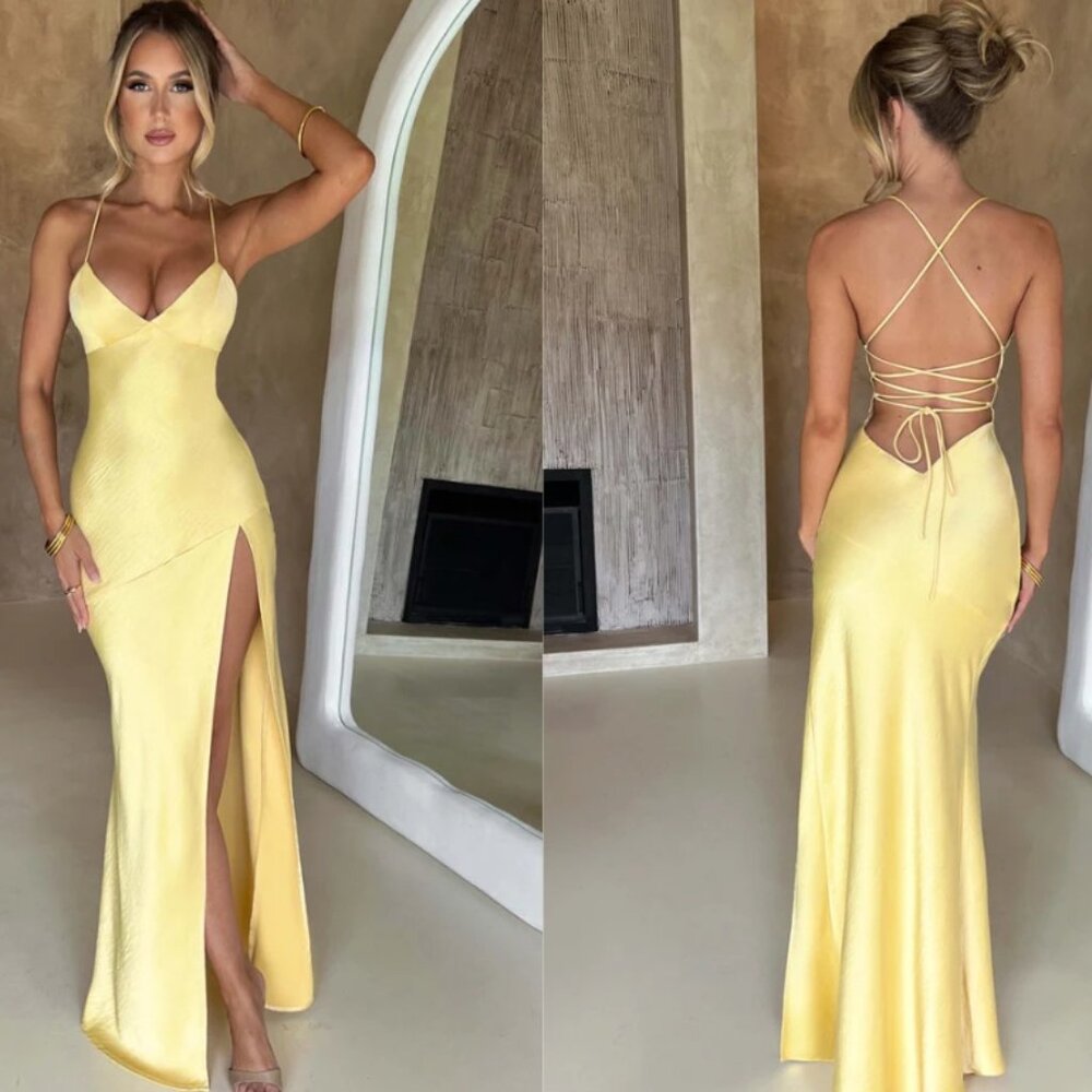 Babyboo - Isobel maxi dress - lemon - small